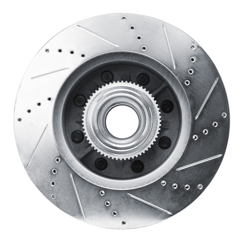 Ford F-250 Brake Rotor (1) - Front Left - R1 Concepts - Drilled & Slotted - Silver - `11-`25